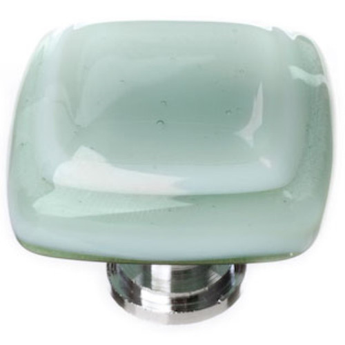 Sietto Hardware - Stratum Collection - Spruce Green Base Knob - Polished Chrome - K-103