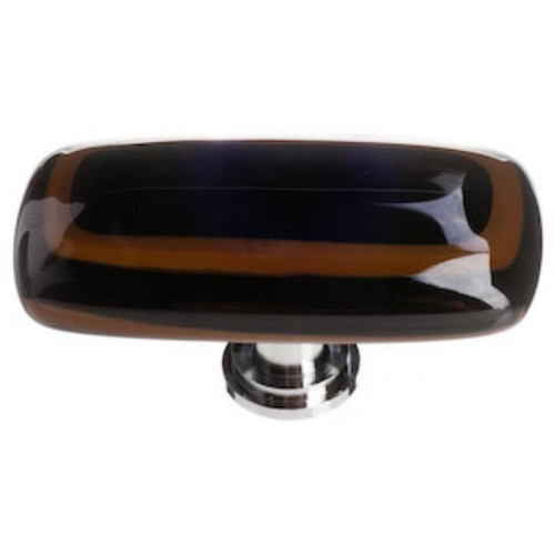 Sietto Hardware - Stratum Collection - Woodland & Black Long Base Knob - Polished Chrome - LK-101