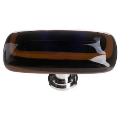 Sietto Hardware - Stratum Collection - Woodland & Black Long Base Knob - Satin Nickel - LK-101