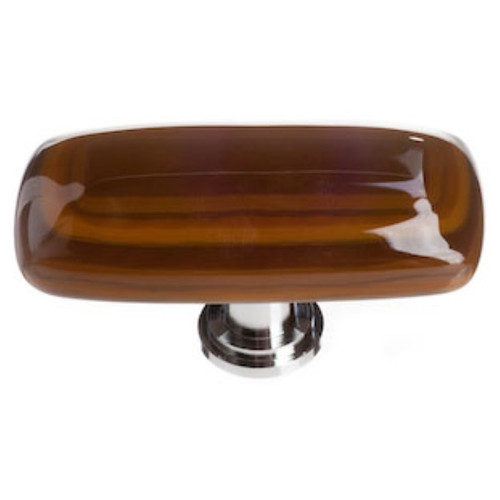 Sietto Hardware - Stratum Collection - Woodland & Umber Long Base Knob - Satin Nickel - LK-102