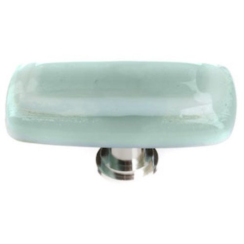 Sietto Hardware - Stratum Collection - Spruce Green Long Base Knob - Satin Nickel - LK-103