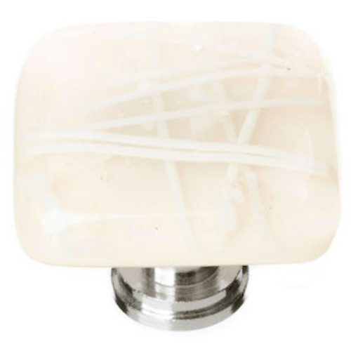 Sietto Hardware - Cirrus Collection - Vanilla & White Mardi Gras Base Knob - Polished Chrome - K-500