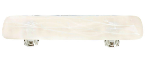 Sietto Hardware - Cirrus Collection - Vanilla & White Mardi Gras Base Pull 3" (c-c) - Polished Chrome - P-500