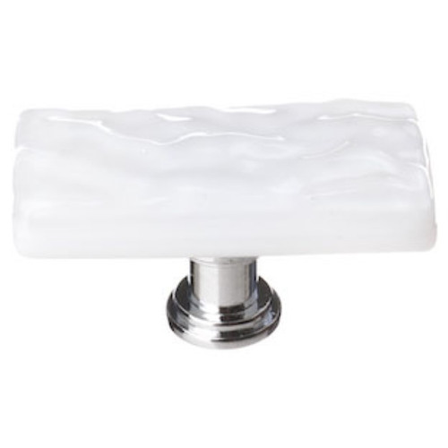 Sietto Hardware - Skinny Glacier Collection - White Long Base Knob - Polished Chrome - SLK-212