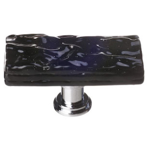 Sietto Hardware - Skinny Glacier Collection - Black Long Base Knob - Polished Chrome - SLK-213