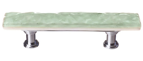 Sietto Hardware - Skinny Glacier Collection - Spruce Green Base Pull 3" (c-c) - Polished Chrome - SP-201