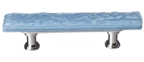Sietto Hardware - Skinny Glacier Collection - Powder Blue Base Pull 3" (c-c) - Satin Nickel - SP-215