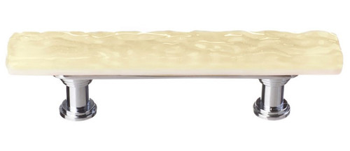 Sietto Hardware - Skinny Glacier Collection - Pale Yellow Base Pull 3" (c-c) - Polished Chrome - SP-222