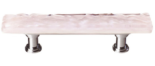 Sietto Hardware - Skinny Glacier Collection - Rose Base Pull 3" (c-c) - Polished Chrome - SP-228