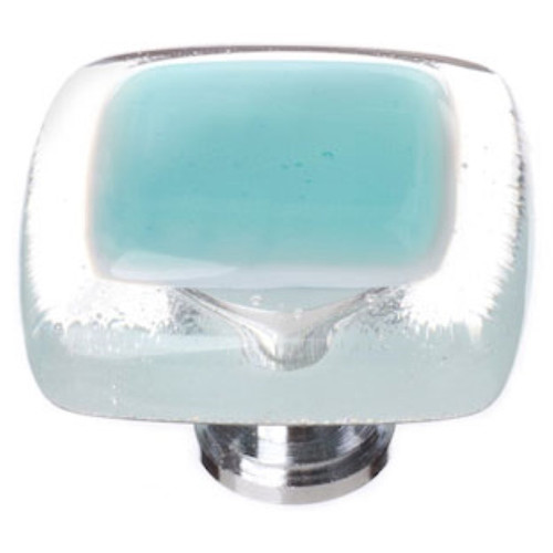 Sietto Hardware - Reflective Collection - Aqua Base Knob - Polished Chrome - K-708