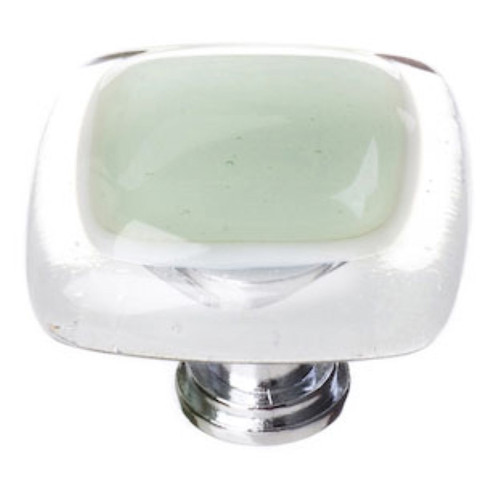 Sietto Hardware - Reflective Collection - Spruce Green Base Knob - Polished Chrome - K-712