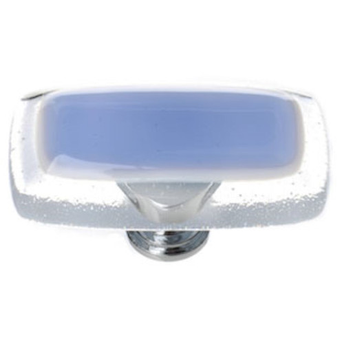 Sietto Hardware - Reflective Collection - Sky Blue Long Base Knob - Polished Chrome - LK-704