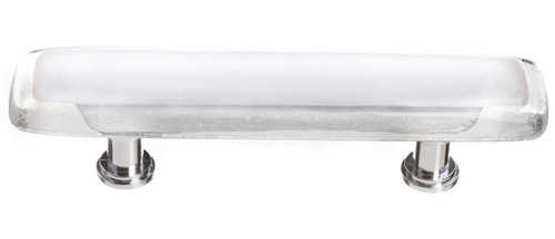 Sietto Hardware - Reflective Collection - White Base Pull - Polished Chrome - P-701