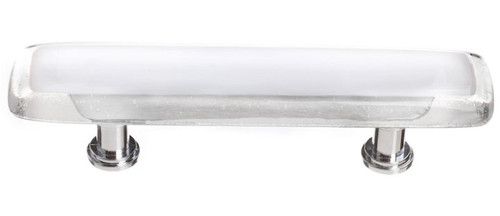 Sietto Hardware - Reflective Collection - White Base Pull - Satin Nickel - P-701