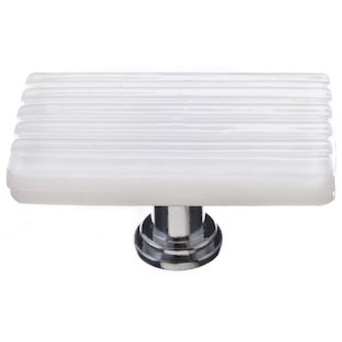 Sietto Hardware - Texture Collection - Reed White Long Base Knob - Polished Chrome - LK-800