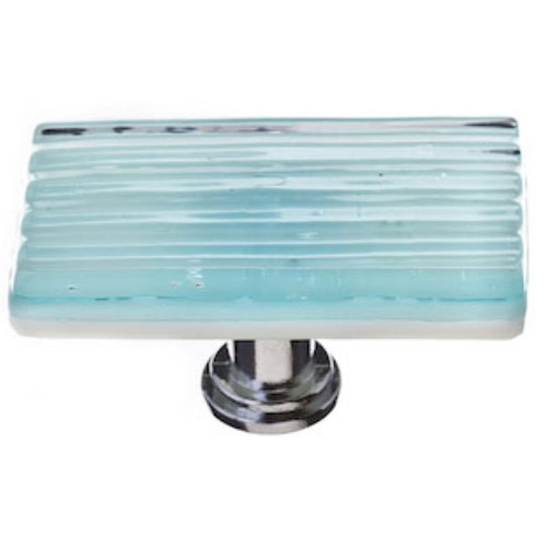 Sietto Hardware - Texture Collection - Reed Light Aqua Long Base Knob - Oil Rubbed Bronze - LK-801