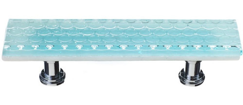 Sietto Hardware - Texture Collection - Honeycomb Light Aqua Base Pull 3" (c-c) - Satin Nickel - P-901