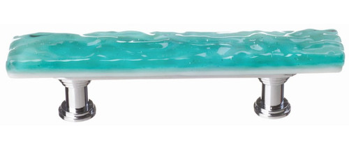 Sietto Hardware - Skinny Glacier Collection - Aqua Base Pull 3" (c-c) - Polished Chrome - SP-207