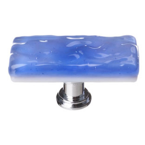 Sietto Hardware - Skinny Glacier Collection - Aqua Long Base Knob - Polished Chrome - SLK-219