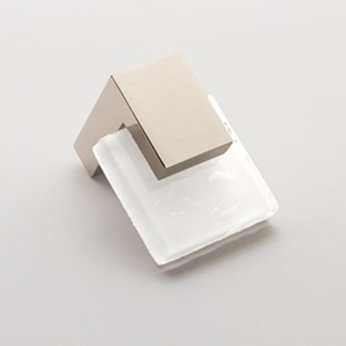 Sietto Hardware - Affinity Collection - White Base Knob - Polished Nickel - K-1201