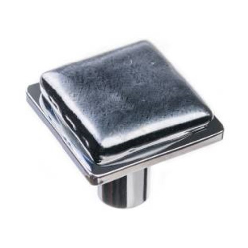 Sietto Hardware - Geometric Collection - Square Irid Black On Square Knob - Polished Chrome - K-1302