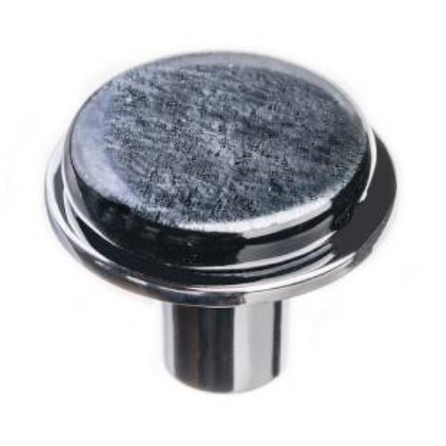 Sietto Hardware - Geometric Collection - Round Irid Black On Round Knob - Polished Chrome - R-1302