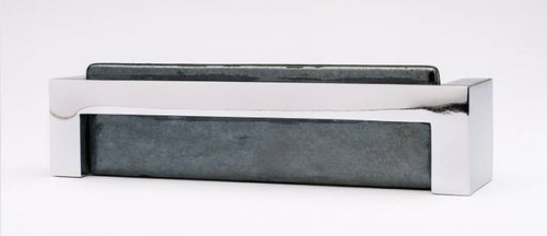 Sietto Hardware - Skyline Collection - Irid Black Base Pull 128" mm (c-c) - Polished Chrome - P-1802
