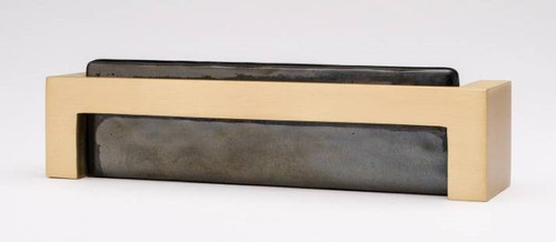 Sietto Hardware - Skyline Collection - Irid Black Base Pull 128" mm (c-c) - Satin Brass - P-1802