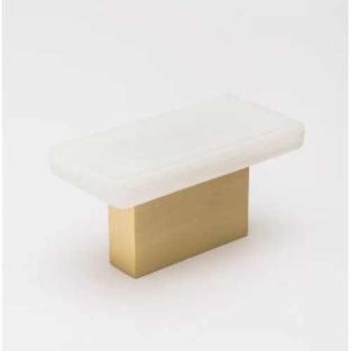 Sietto Hardware - Skyline Collection - White Base Knob - Satin Brass - K-1801