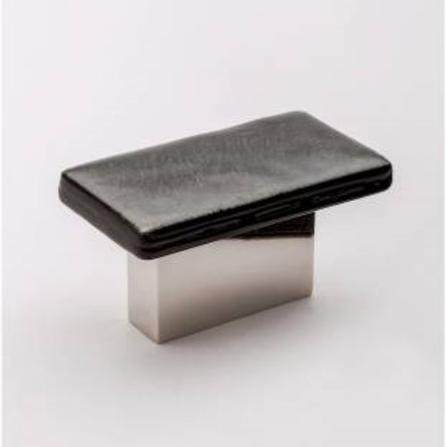 Sietto Hardware - Skyline Collection - Irid Black Base Knob - Polished Nickel - K-1802
