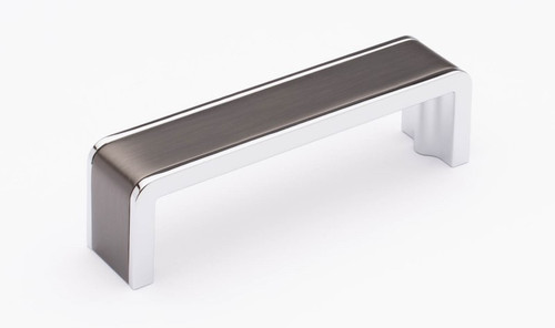 Sietto Hardware - Fusion Collection - 4" Pull Gunmetal 4" (c-c) - Polished Chrome - P-2000-4-G