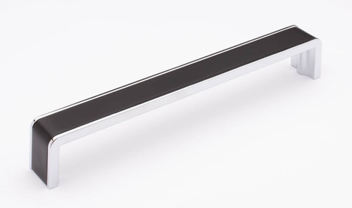 Sietto Hardware - Fusion Collection - 8" Pull Matte Black 8" (c-c) - Polished Chrome - P-2000-8-MB