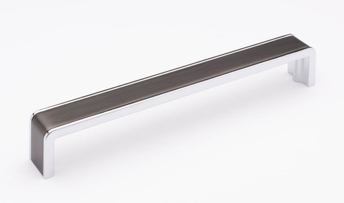 Sietto Hardware - Fusion Collection - 8" Pull Gunmetal 8" (c-c) - Polished Chrome - P-2000-8-G