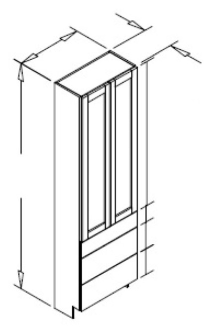 Styl Cabinets Lacquer Bath Cabinet - L3D24-18-CHATHAM