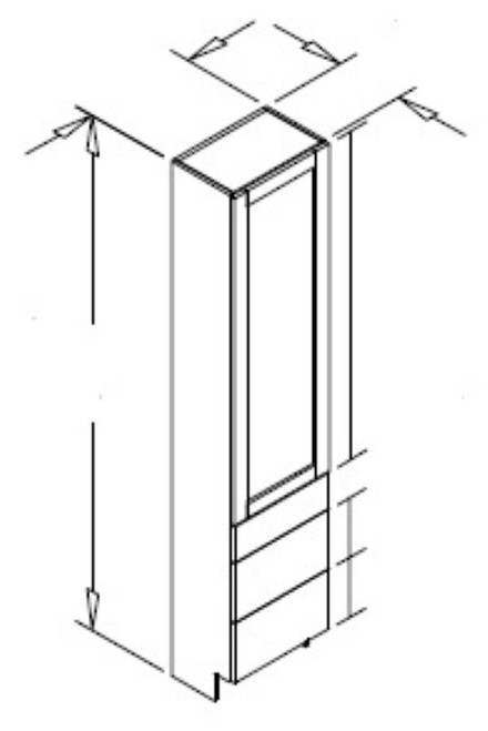 Styl Cabinets Lacquer Bath Cabinet - L3D18-12-CHATHAM