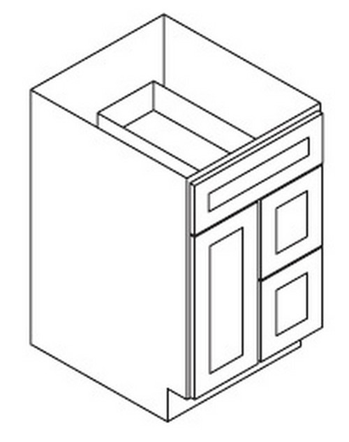 Forevermark Nova Light Grey Shaker Bath Cabinet - S3621DR-AN