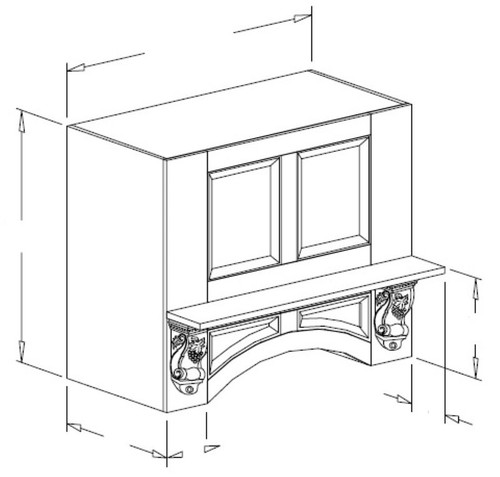 Styl Cabinets Lacquer Kitchen Cabinet - F3HOOD72X33-OMNI