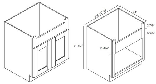 Forevermark Petit White Kitchen Cabinet - FSB33B-PW