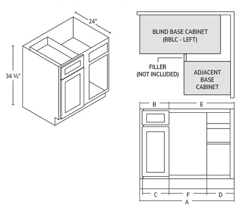 Forevermark Petit Brown Kitchen Cabinet - BBLC4245-39W-PR