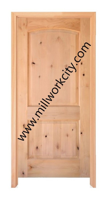 Prestige Entries - Two Panel Top Rail Arch Single Unit<br><br>1 3/4" x 3'6" W x 8'0" H<br>Alder<br>Factory Pre-Hung with 4 9/16" Jambs