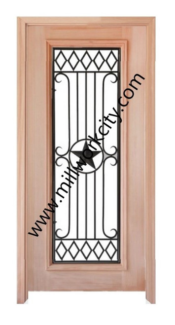 Prestige Entries - Full Lite with Grille and Glass 1 Lite Single Square<br>Aquatex Insulated Glass<br>1 3/4" x 3'0" W x 6'8" H<br>Mahogany<br>Factory Pre-Hung with 6 9/16" Jambs