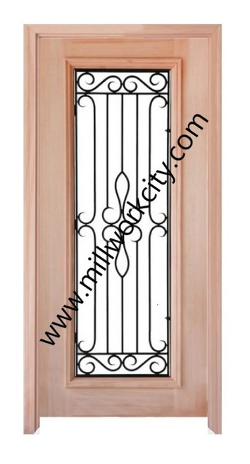 Prestige Entries - Full Lite with Grille and Glass 1 Lite Single Square<br>Cotswold Insulated Glass<br>1 3/4" x 3'0" W x 6'8" H<br>Mahogany<br>Factory Pre-Hung with 6 9/16" Jambs