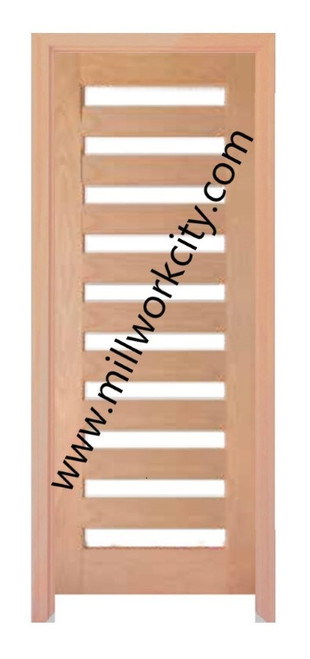 Prestige Entries - 10 Lite Square Top Modern TDL<br> Pattern Insulated Glass<br>1 3/4" x 3'0" W x 6'8" H <br>Mahogany<br>Factory Pre-Hung with 6 9/16" Jambs