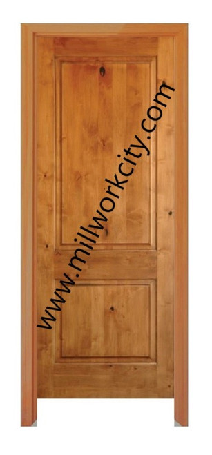 Prestige Entries - Two Panel Top Rail Square Double Unit<br><br>1 3/4" x 6'0" W x 8'0" H<br>Alder<br>Factory Pre-Hung with 6 9/16" Jambs