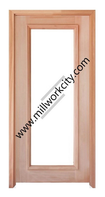 Prestige Entries - Full Lite 1 Lite Double Square<br>Aquatex Insulated Glass<br>1 3/4" x 6'0" W x 6'8" H<br>Mahogany<br>Factory Pre-Hung with 6 9/16" Jambs