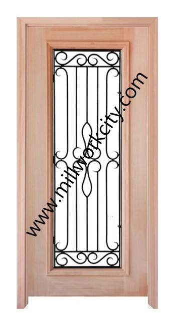 Prestige Entries - Full Lite with Grille and Glass 1 Lite Double Square<br>Beveled or Flemish Insulated Glass<br>1 3/4" x 6'0" W x 6'8" H<br>Mahogany<br>Factory Pre-Hung with 4 9/16" Jambs