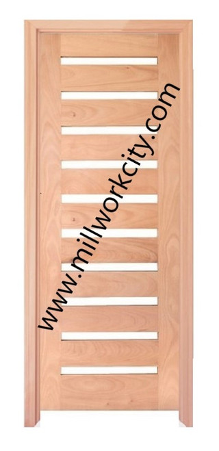 Prestige Entries - Modern 10 Lite Double Square<br>Beveled or Flemish Insulated Glass<br>1 3/4" x 6'0" W x 8'0" H<br>Mahogany<br>Factory Pre-Hung with 6 9/16" Jambs