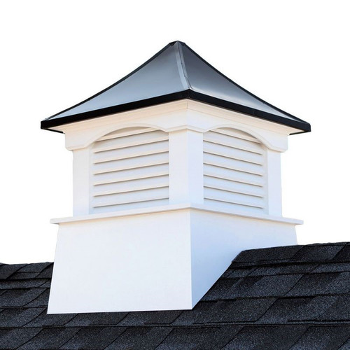 Good Directions Coventry Vinyl Cupola with Black Aluminum Roof 22" x 29" 2122CVBLK