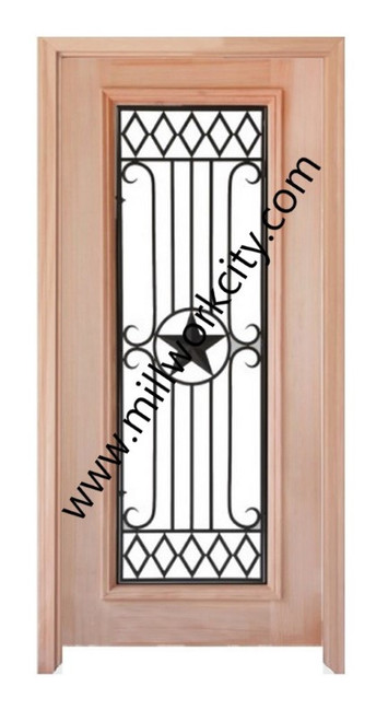 Prestige Entries - Full Lite with Grille and Glass 1 Lite Double Square<br>Cotswold Insulated Glass<br>1 3/4" x 6'0" W x 6'8" H<br>Mahogany<br>Ready to Assemble with 4 9/16" Jamb Kit