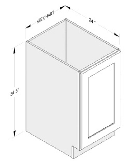 Cab-Tec Shaker Naval Kitchen Cabinet - SN-B12FH